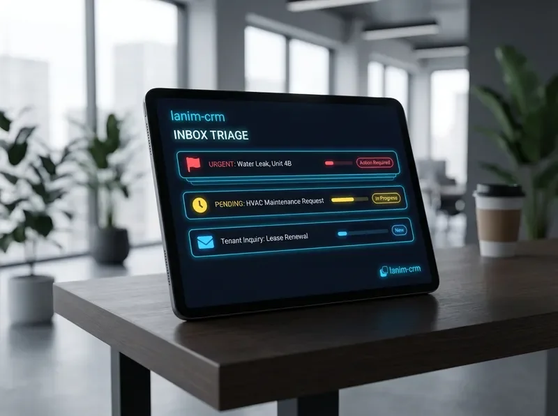 CRM inbox triage interface