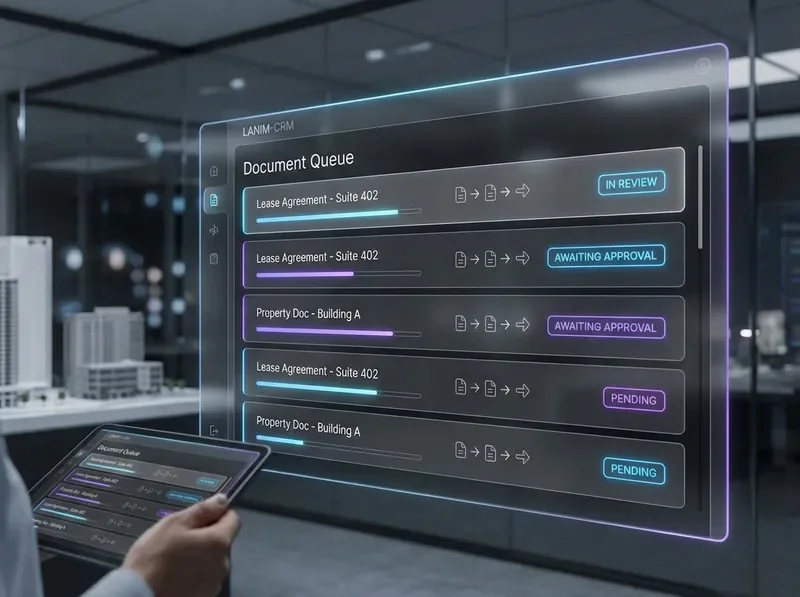 CRM document queue interface